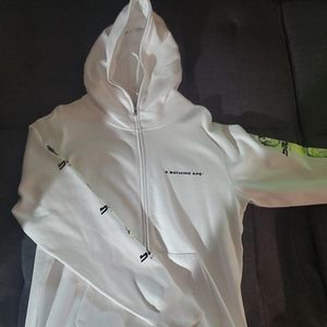 BAPE Ghost Full Zip Up Hoodie (White)